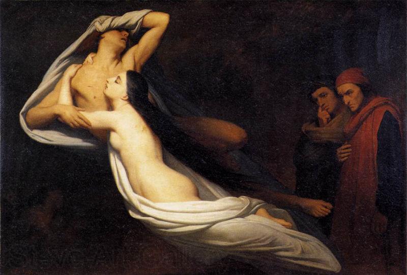 Ary Scheffer Shades of Francesca de Rimini and Paolo in the Underworld Norge oil painting art
